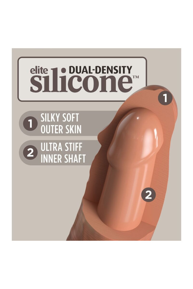 KING COCK - ELITE DILDO REALISTICO IN SILICONE 17.8 CM CARAMEL