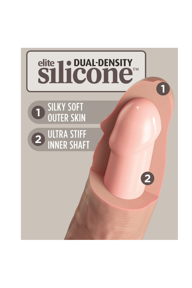 KING COCK - ELITE VIBRATORE DILDO REALISTICO E TELECOMANDO IN SILICONE 17.8 CM