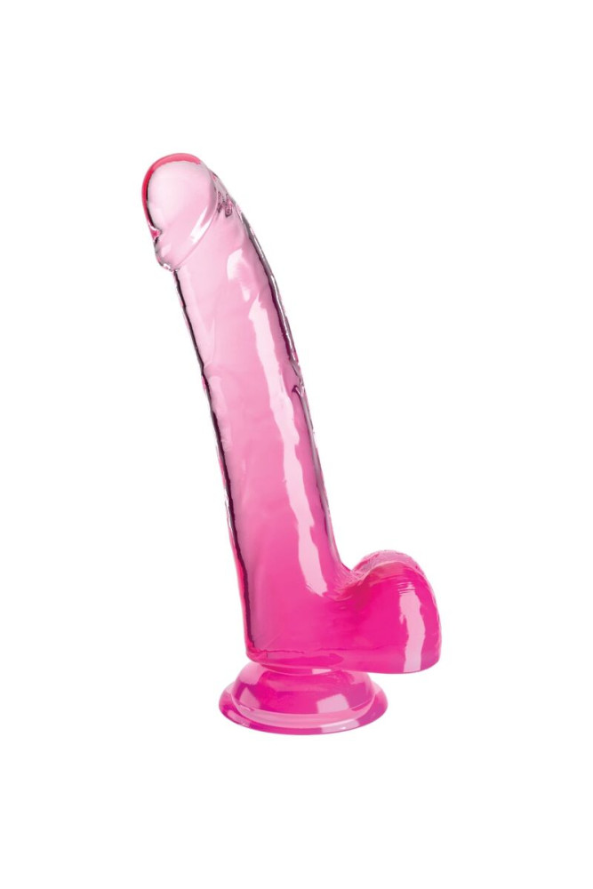 KING COCK - CLEAR DILDO CON TESTICOLI 20.3 CM ROSA