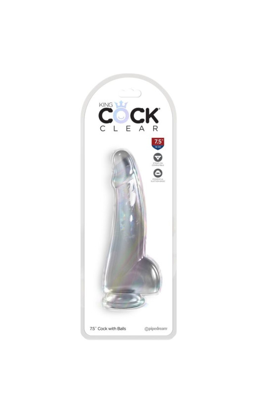 KING COCK - CLEAR DILDO CON TESTICOLI 15.2 CM TRASPARENTE