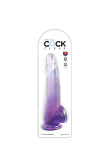 KING COCK - CLEAR DILDO CON TESTICOLI 19 CM VIOLA