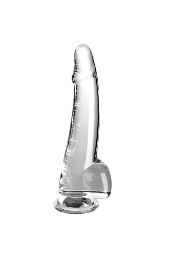 KING COCK - CLEAR DILDO CON TESTICOLI 19 CM TRASPARENTE