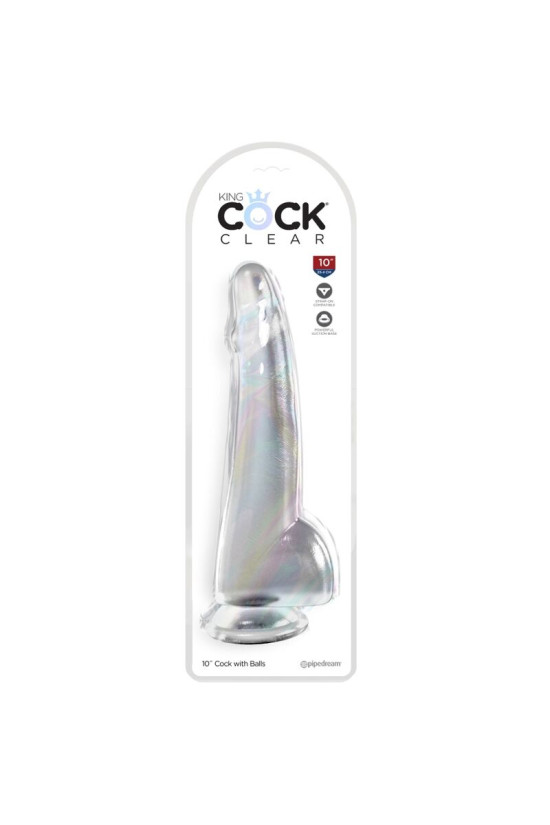 KING COCK - CLEAR DILDO CON TESTICOLI 19 CM TRASPARENTE