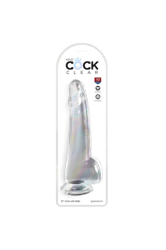 KING COCK - CLEAR DILDO CON TESTICOLI 19 CM TRASPARENTE