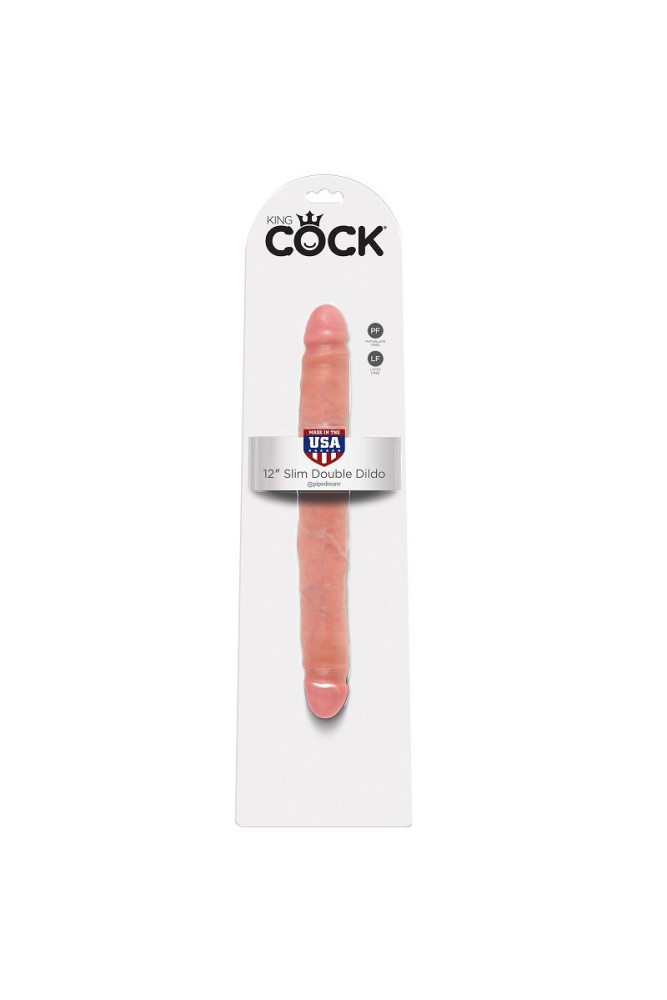 KING COCK - DOPPIO DILDO SOTTILE 30 CM