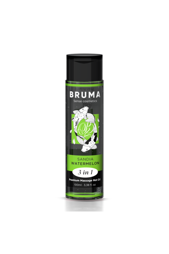 BRUMA - OLIO DA MASSAGGIO PREMIUM EFFETTO CALORE SAPORE ANGURIA 3 IN 1 - 100 ML
