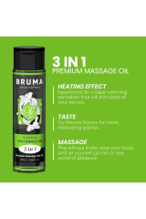 BRUMA - OLIO DA MASSAGGIO PREMIUM EFFETTO CALORE SAPORE ANGURIA 3 IN 1 - 100 ML
