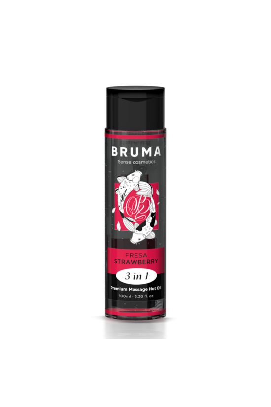 BRUMA - OLIO DA MASSAGGIO PREMIUM EFFETTO CALORE SAPORE FRAGOLA 3 IN 1 - 100 ML