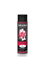 BRUMA - OLIO DA MASSAGGIO PREMIUM EFFETTO CALORE SAPORE FRAGOLA 3 IN 1 - 100 ML