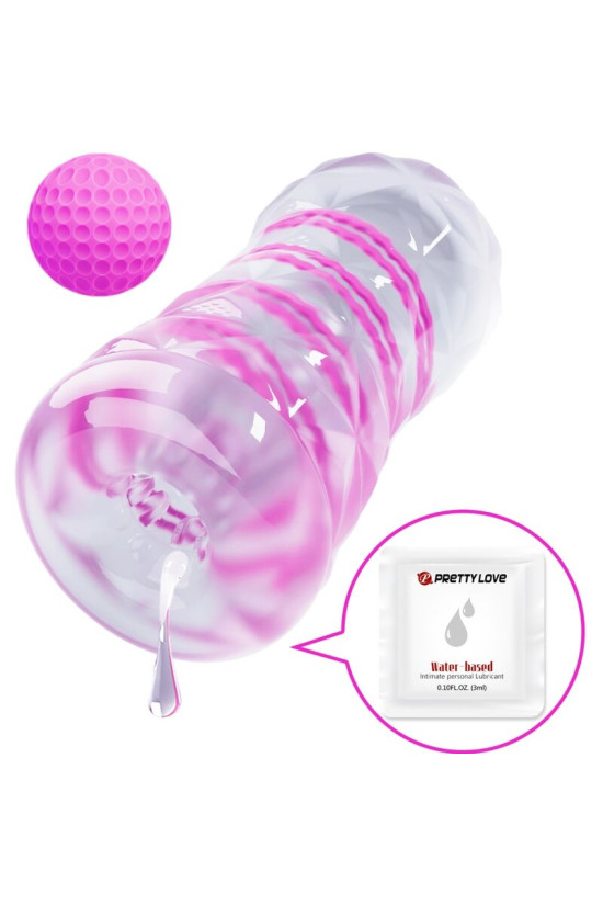 PRETTY LOVE - MASTURBATORE MASCHILE FANTASY CON SPIRALE INTERNA E SFERE TRASPARENTI