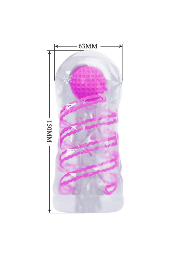 PRETTY LOVE - MASTURBATORE MASCHILE FANTASY CON SPIRALE INTERNA E SFERE TRASPARENTI