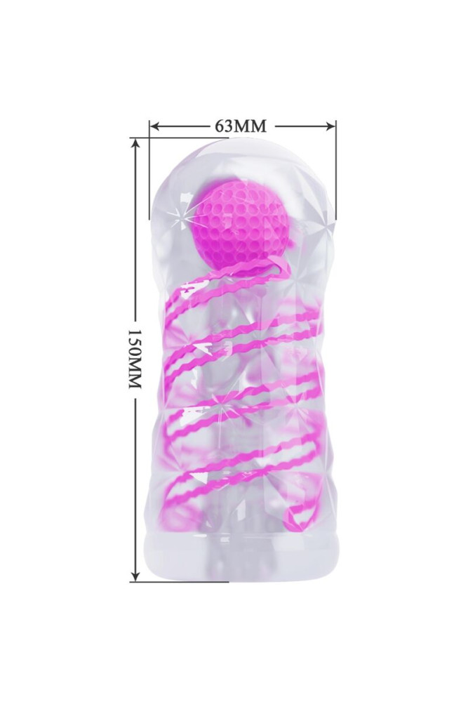PRETTY LOVE - MASTURBATORE MASCHILE FANTASY CON SPIRALE INTERNA E SFERE TRASPARENTI