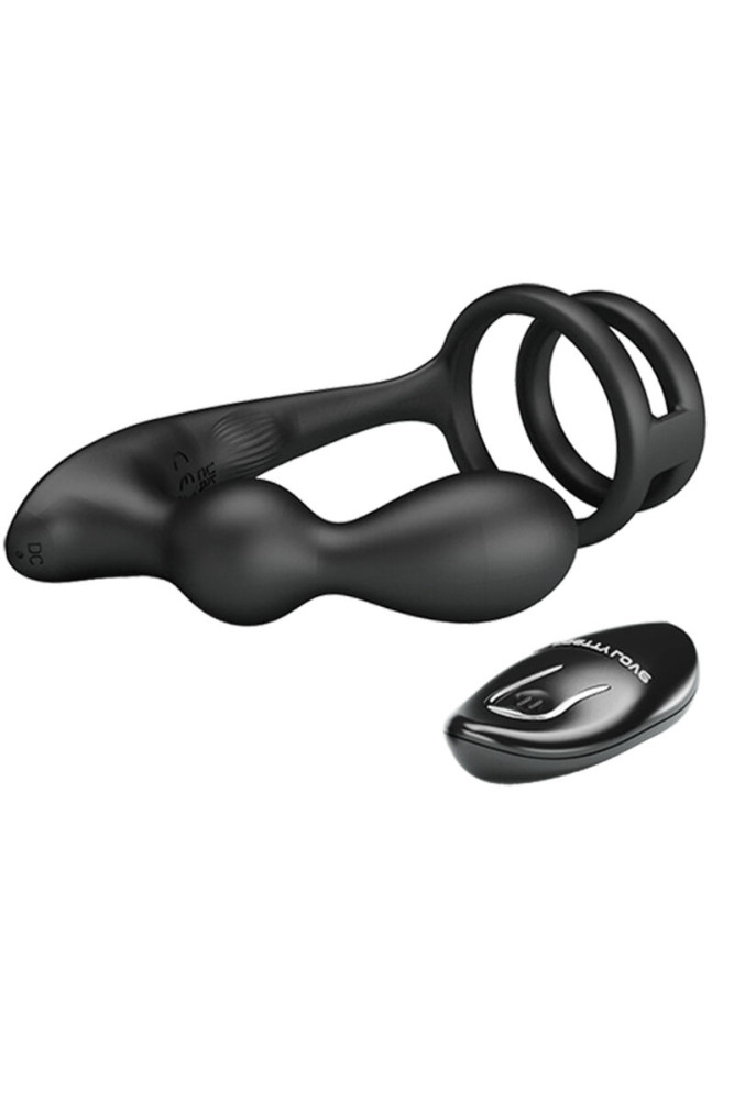 PRETTY LOVE - ANELLO PER PENE MARSHALL CON PLUG ANALE VIBRANTE CON TELECOMANDO