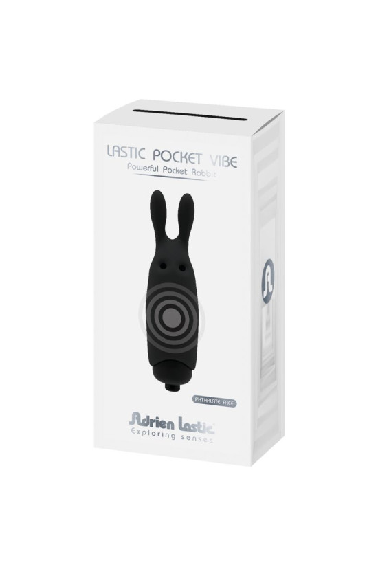 ADRIEN LASTIC - VIBRATORE CONIGLIO NERO TASCABILE IN LASTIC
