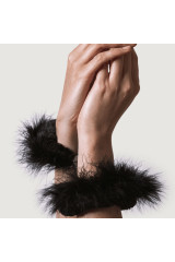 ADRIEN LASTIC - MANETTE IN METALLO CON PIUME NERE