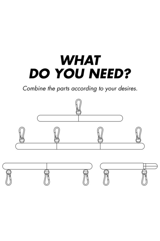 FETISH SUBMISSIVE BONDAGE - BARRA SEPARATRICE REGOLABILE 4 PEZZI