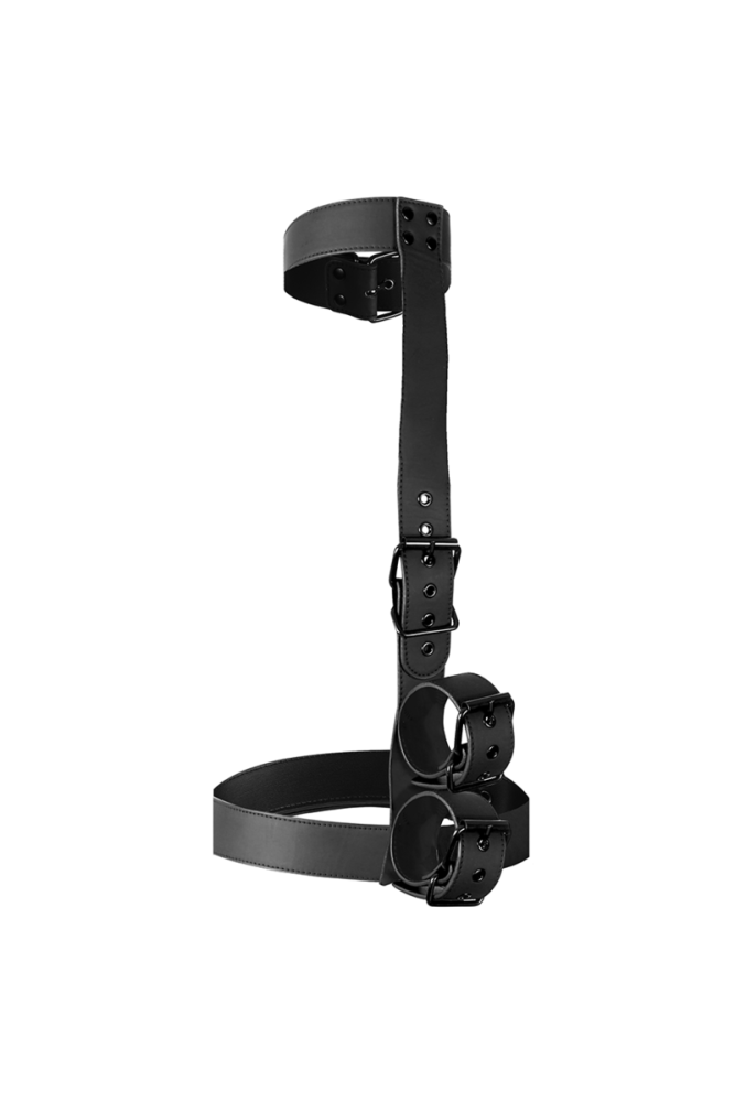 FETISH SUBMISSIVE BONDAGE - SET DI CONTENIMENTO DEL CORPO CON COLLETTO E POLSINI