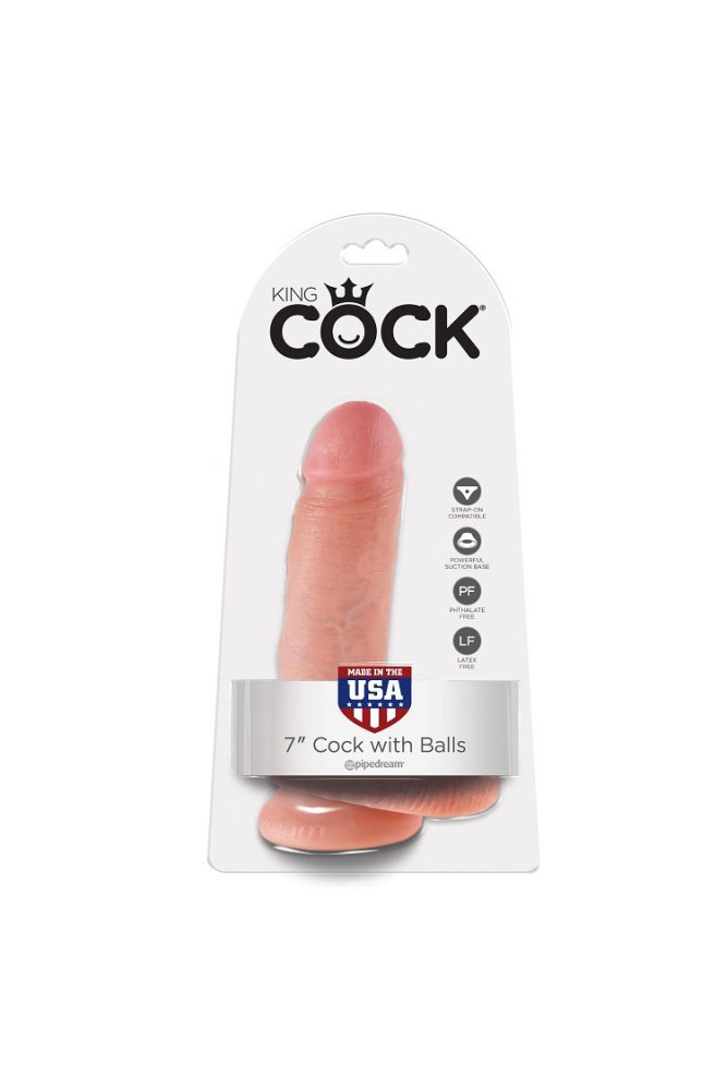 KING COCK - 7 DILDO FLESH CON SFERE 17.8 CM