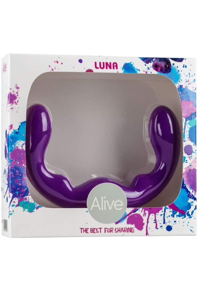ALIVE - LUNA DILDO DOPPIA PENETRAZIONE VIOLA IN SILICONE 25 CM