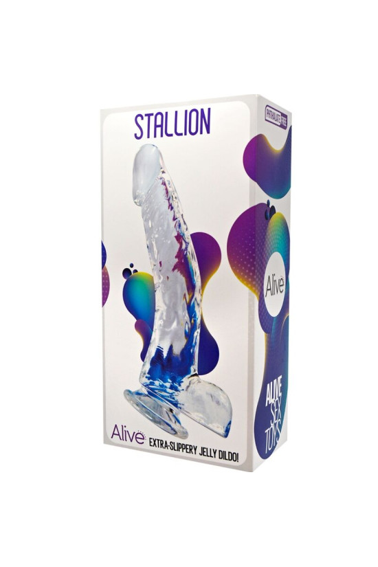 ALIVE - PENE REALISTICO STALLONE TRASPARENTE 22 CM