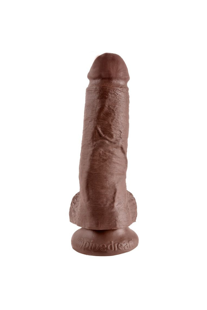 KING COCK - 8" PENE REALÍSTICO MARRÓN 20.3 CM