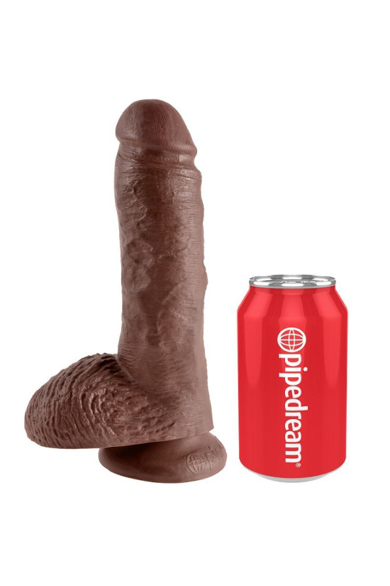 KING COCK - 8" PENE REALÍSTICO MARRÓN 20.3 CM