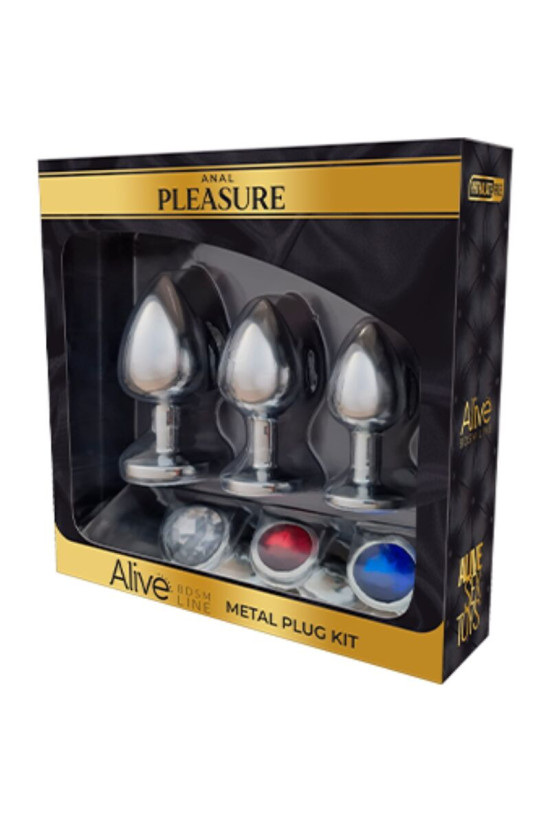 ALIVE - KIT PIACERE ANALE 3 PLUG METAL