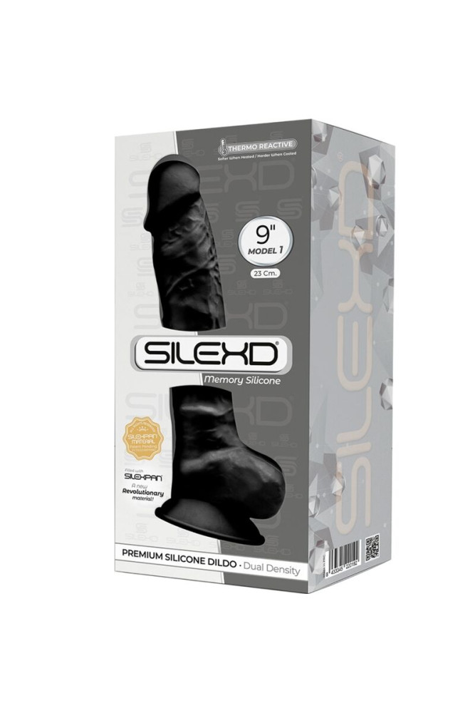 SILEXD - MODELLO 1 PENE REALISTICO PREMIUM SILEXPAN SILICONE NERO 23 CM