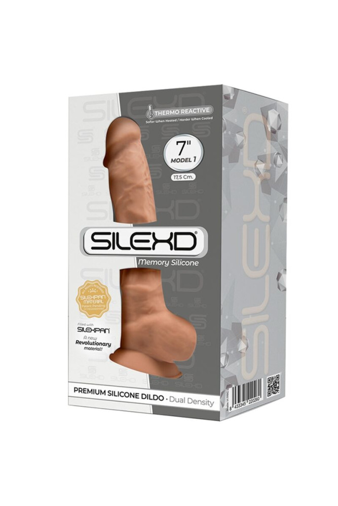 SILEXD - MODELLO 1 PENE REALISTICO PREMIUM SILEXPAN SILICONE CARAMEL 17.5 CM