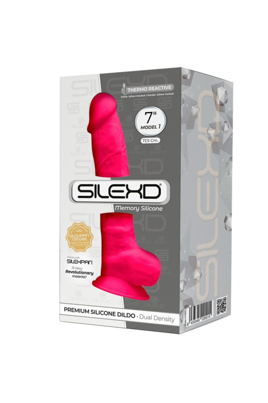 SILEXD - MODELLO 1 PENE REALISTICO PREMIUM SILEXPAN SILICONE FUCSIA 17.5 CM