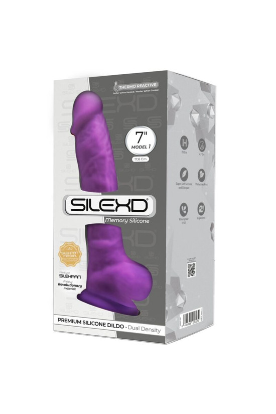 SILEXD - MODELLO 1 PENE REALISTICO PREMIUM SILEXPAN SILICONE VIOLA 17.5 CM