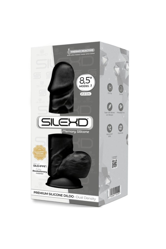 SILEXD - MODELLO 1 PENE REALISTICO PREMIUM SILEXPAN SILICONE NERO 21.5 CM