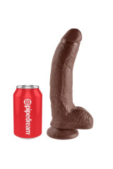 KING COCK - 9 DILDO MARRONE CON SFERE 22.9 CM