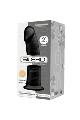 SILEXD - MODELLO 2 PENE REALISTICO PREMIUM SILEXPAN SILICONE NERO 23 CM
