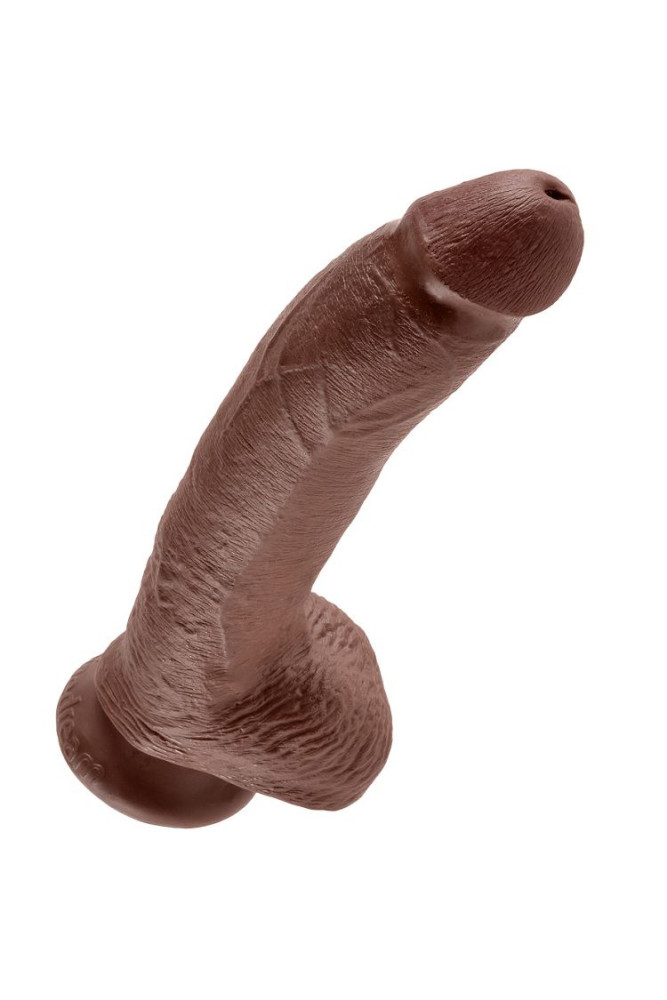 KING COCK - 9 DILDO MARRONE CON SFERE 22.9 CM