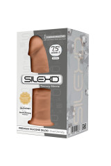SILEXD - MODELLO 2 PENE REALISTICO PREMIUM SILEXPAN SILICONE CARAMEL 19 CM