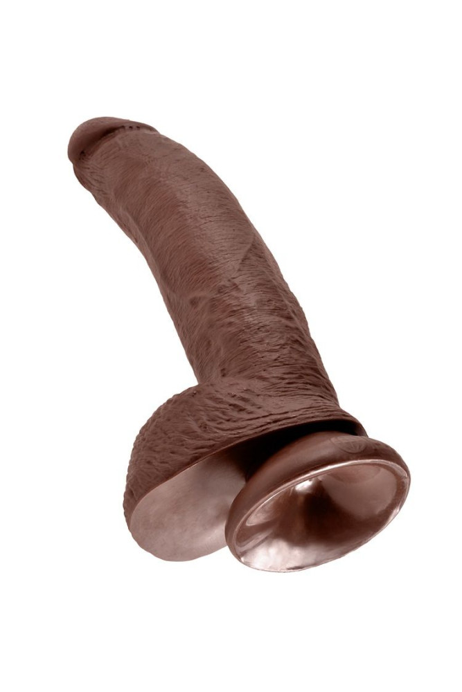 KING COCK - 9 DILDO MARRONE CON SFERE 22.9 CM