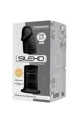 SILEXD - MODELLO 2 PENE REALISTICO PREMIUM SILEXPAN SILICONE NERO 19 CM