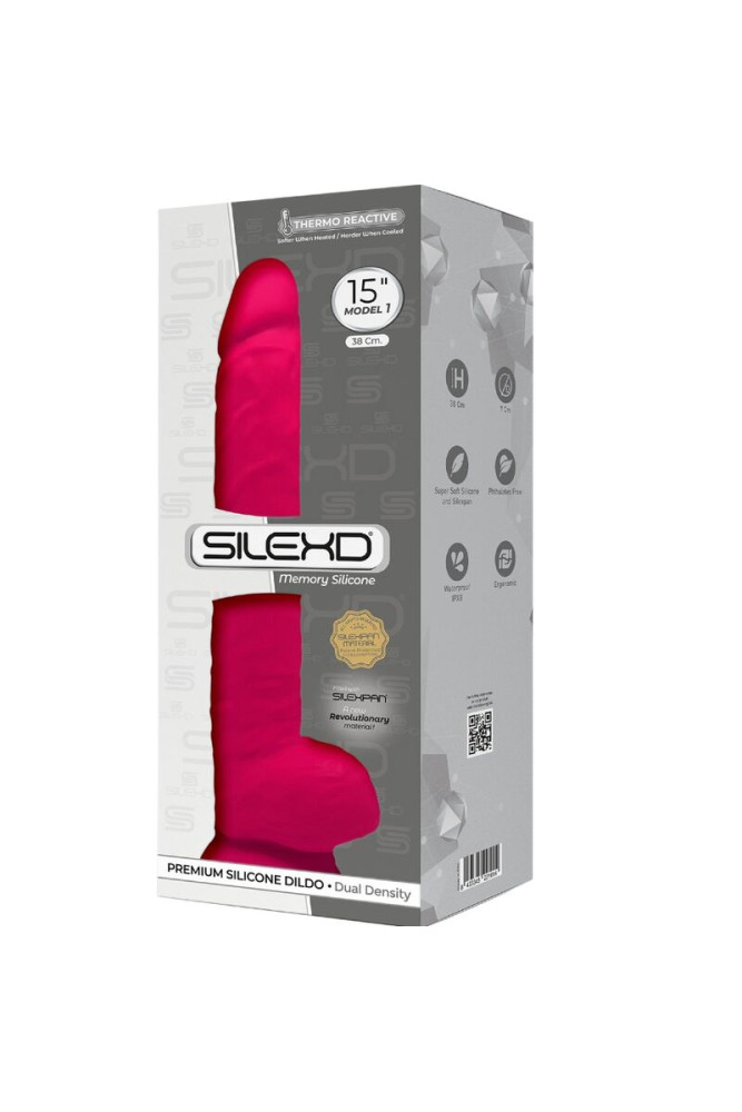 SILEXD - MODELLO 1 PENE REALISTICO PREMIUM SILEXPAN SILICONE FUCSIA 38 CM
