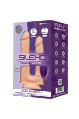 SILEXD - MODELLO 1 PENE REALISTICO VIBRATORE DOPPIA PENETRAZIONE PREMIUM SILEXPAN TELECOMANDO IN SILICONE 17.5 / 19.5 CM