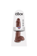 KING COCK - 10 DILDO MARRONE CON SFERE 25.4 CM