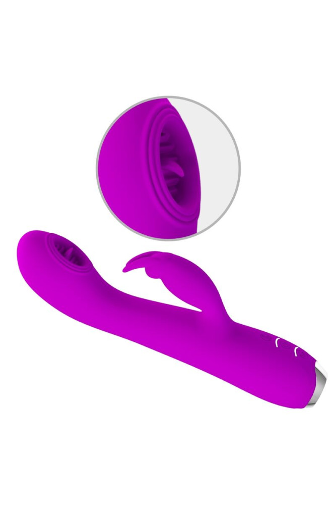 PRETTY LOVE - VIBRATORE RICARICABILE RACHEL CON VENTOSA VIOLA