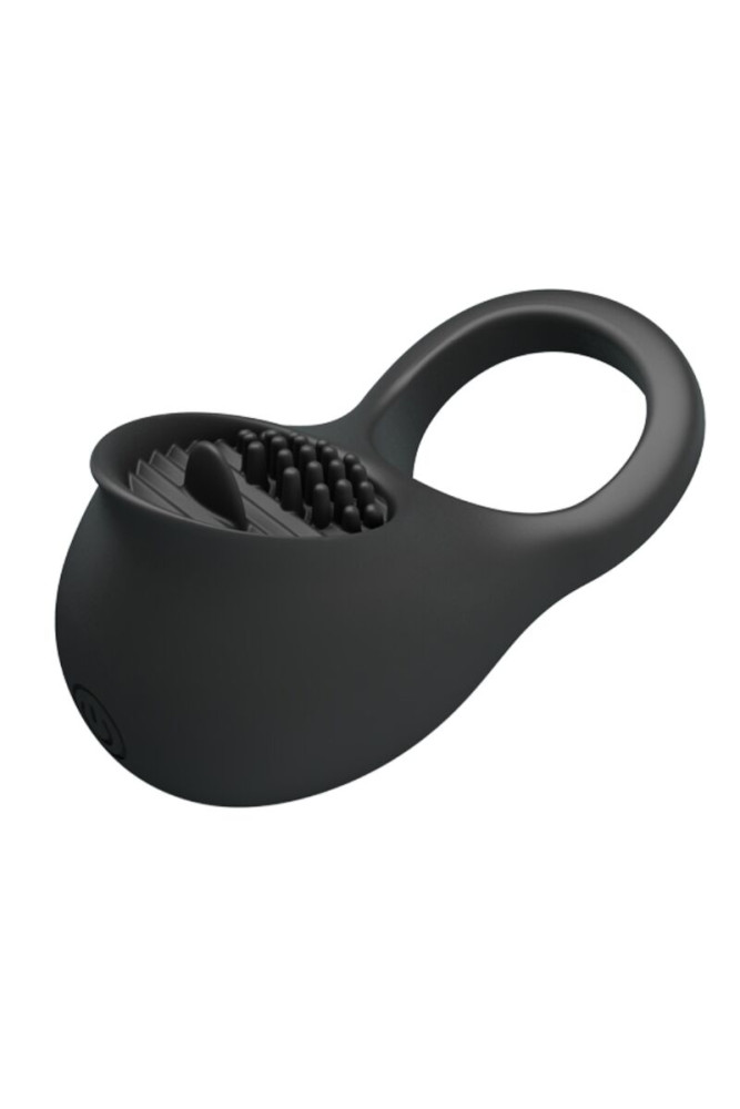PRETTY LOVE - ANELLO VIBRANTE PER PENE CON LINGUA NERA