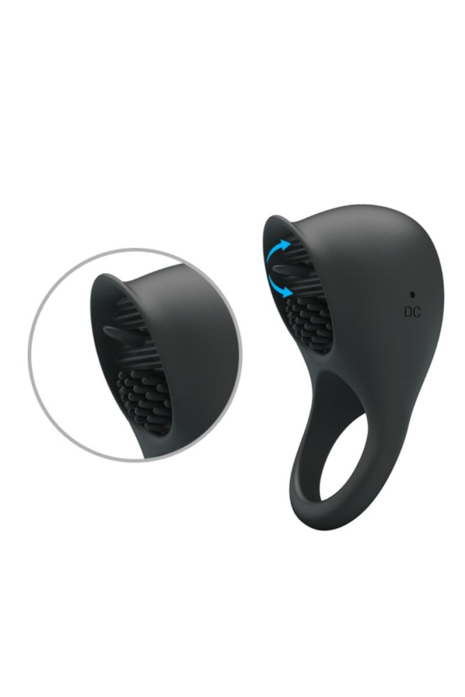 PRETTY LOVE - ANELLO VIBRANTE PER PENE CON LINGUA NERA