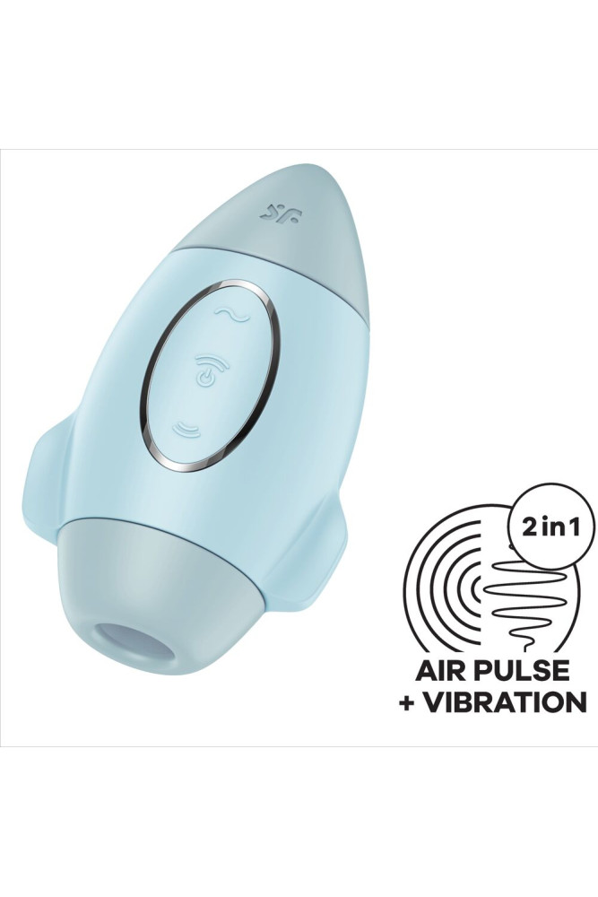 SATISFYER - MISSION CONTROL VIBRATORE PICCOLO BLU A DOPPIO IMPULSO