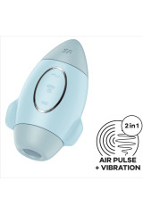 SATISFYER - MISSION CONTROL VIBRATORE PICCOLO BLU A DOPPIO IMPULSO