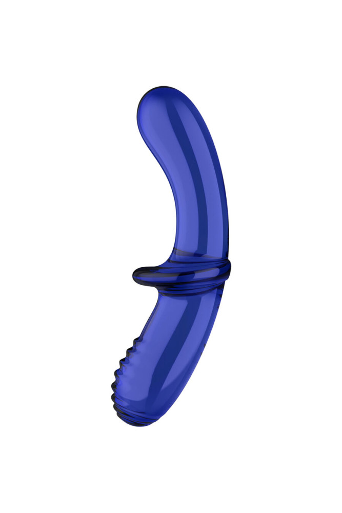 SATISFYER - DILDO DOPPIO CRISTALLO BLU