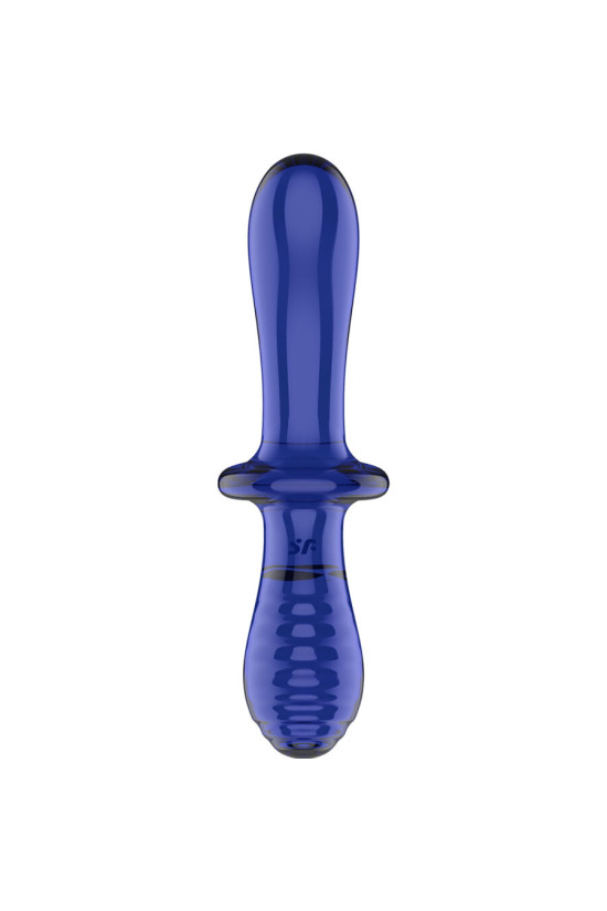 SATISFYER - DILDO DOPPIO CRISTALLO BLU