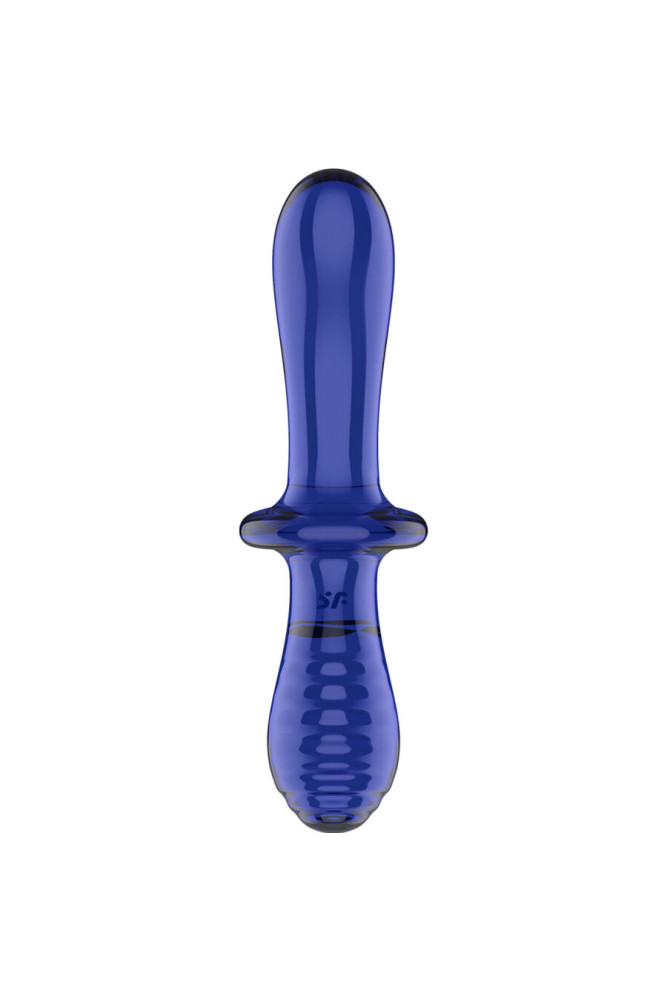 SATISFYER - DILDO DOPPIO CRISTALLO BLU