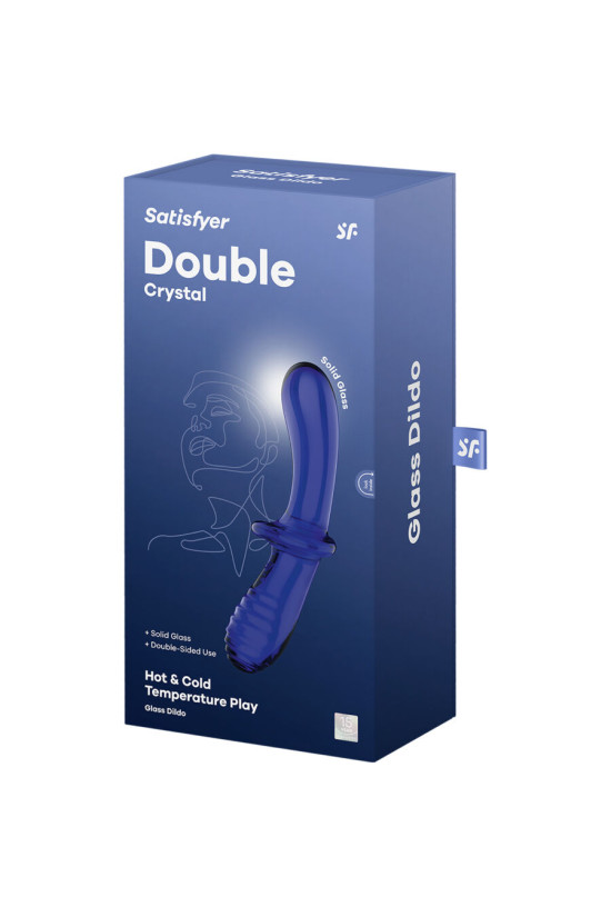 SATISFYER - DILDO DOPPIO CRISTALLO BLU